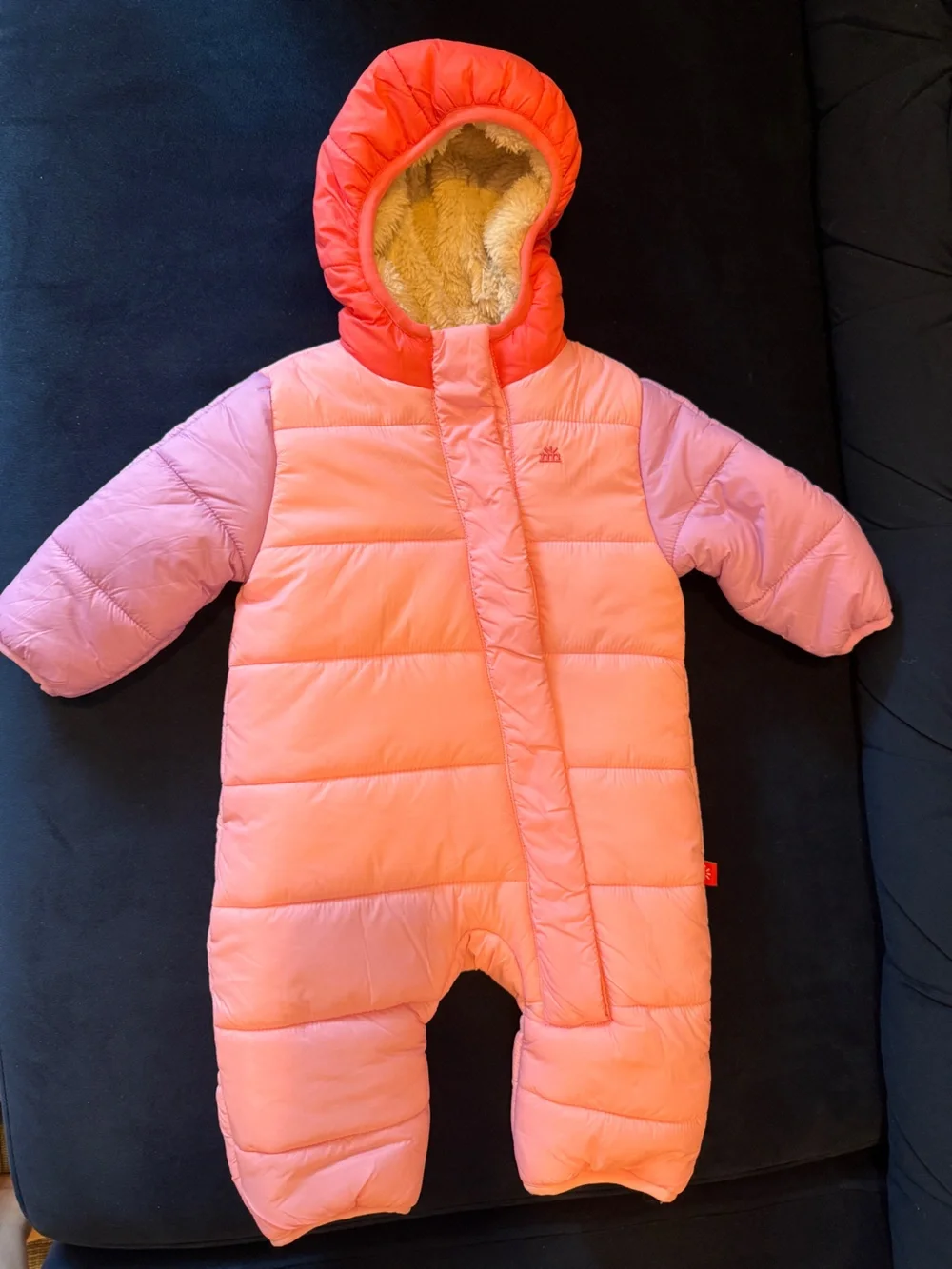New Pink and Lavender Baby All-in-One Puffer Snowsuit with Hood